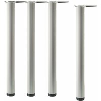 Vasalat - camar Tischfuß Aluminia ø 80mm, Tischbeine höhenverstellbar, Länge 690-720mm gerillt, Aluminium silber 4 Stück Vasalat - camar Tischfuß Aluminia ø 80mm, Tischbeine höhenverstellbar, Länge 690-720mm gerillt, Aluminium silber 4 Stück von VASALAT