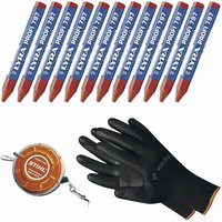 Vasalat - Forst Zubehör Wald - Forstmaßband 20m + Lyra Forstkreide rot für nasses mit trockenes Holz 12 Stück Vasalat - Forst Zubehör Wald - Forstmaßband 20m + Lyra Forstkreide rot für nasses mit trockenes Holz 12 Stück von VASALAT