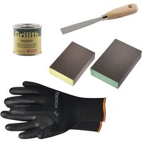Vasalat - Grilith Holzkitt - Spachtelmasse für Holz, ideal zur Holzreparatur - Holzspachtelmasse mit Schleifblöcke K100 & K180 und Spachtel, Buche von VASALAT