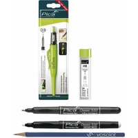 Pica Marker Set - Pica Fine Dry 0.9 + 24 Stück Ersatzminen graphit hb + Permanent Marker 0.7 schwarz + Permanent Marker weiß von VASALAT