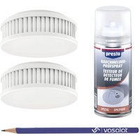 Pyrexx PX-1 Rauchmelder 12 Jahre Batterie mit Magnethalterung - Rauchwarnmelder din en 14604, 2er Set + Testspray von VASALAT