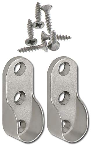 SECOTEC Schrankrohr Halter | oval 30x15 mm | seitliche Befestigung für Nischenstange | 2 Stück von vasalat