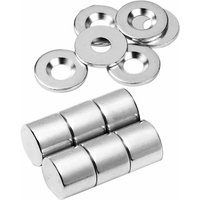 Scheibenmagnet rund, Magnet mit Metallscheibe mit Senkbohrung, Rundmagnet ø 12mm, Neodym vernickelt 12-teilig - Vasalat Scheibenmagnet rund, Magnet mit Metallscheibe mit Senkbohrung, Rundmagnet ø 12mm, Neodym vernickelt 12-teilig - Vasalat von VASALAT