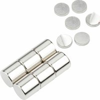 Scheibenmagnet rund, Magnet mit Metallscheibe selbstklebend, Rundmagnet ø 10mm, Neodym vernickelt 12-teilig - Vasalat Scheibenmagnet rund, Magnet mit Metallscheibe selbstklebend, Rundmagnet ø 10mm, Neodym vernickelt 12-teilig - Vasalat von VASALAT