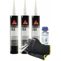 Sikaflex 252 schwarz 3x 300ml Klebstoff mit Primer 215 - für die Verklebung von Stahl und Aluminium mit 5 Düsenspitzen Sikaflex 252 schwarz 3x 300ml Klebstoff mit Primer 215 - für die Verklebung von Stahl und Aluminium mit 5 Düsenspitzen von VASALAT