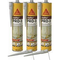 Vasalat - Sikaflex-PRO-3 witterungsfester Dichtstoff Dichtmasse, 300ml, 3er Set + Spitzen von VASALAT