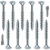 Spax Holzschrauben-SET Teilgewinde + Torx Bit 10 Größen: 4x40 4x50 4x60 4x70 5x80 5x90 5x100 5x120 6x140 6x160 wirrox Silber Spax Holzschrauben-SET Teilgewinde + Torx Bit 10 Größen: 4x40 4x50 4x60 4x70 5x80 5x90 5x100 5x120 6x140 6x160 wirrox Silber von VASALAT