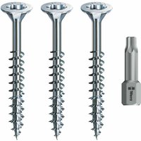 Vasalat - Spax Holzschrauben-SET Teilgewinde + Torx Bit 3 Größen: 4x30 4x40 4,5x70 wirrox Silber Vasalat - Spax Holzschrauben-SET Teilgewinde + Torx Bit 3 Größen: 4x30 4x40 4,5x70 wirrox Silber von VASALAT