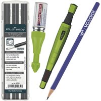 Tieflochmarker Spray grün - Bohrlochmarker für deutlich sichtbare Markierungen, bis zu 250 Bohrlöcher + Pica Big Dry mit 12 Ersatzminen graphit 2B von VASALAT