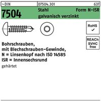 Bohrschraube DIN 7504 m.Innensechsrund N 3,9 x 32 -T20 Stahl galvanisch verzinkt galvanisch verzinkt / Stahl