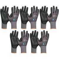 Handschuhe mit Noppen - Montagehandschuhe Gr 10 - Gebol Arbeitshandschuhe Multiflex robust und atmungsaktiv - 5 Paar - Vasalat von VASALAT