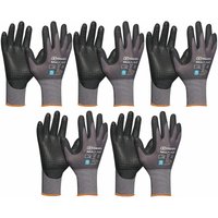 Handschuhe mit Noppen - Montagehandschuhe Gr 8 - Gebol Arbeitshandschuhe Multiflex robust und atmungsaktiv - 5 Paar - Vasalat von VASALAT
