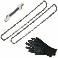 Kettensäge Zubehör - 2x Sägekette 30cm Picco Micro 3 Ersatzkette + 2in1 Feilenhalter mit Feile 4mm von VASALAT