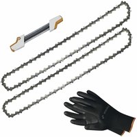 Kettensäge Zubehör - 2x Sägekette 30cm Picco Micro Mini 3 Ersatzkette + 2in1 Feilenhalter mit Feile 4 mm Kettensäge Zubehör - 2x Sägekette 30cm Picco Micro Mini 3 Ersatzkette + 2in1 Feilenhalter mit Feile 4 mm von VASALAT