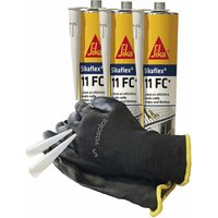 Vasalat - Sika Sikaflex 11 fc Purform pu Kleber und Dichtmasse - klebt und dichtet haftstark, 300ml schwarz 3er Set mit 5 Düsenspitzen von VASALAT
