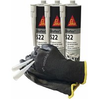 Vasalat - Sika Sikaflex 522 stp Kleber - Dichtmasse und Klebstoff - ideal für Wohnwagen, 300ml schwarz 3er Set mit 5 Düsenspitzen von VASALAT