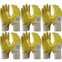 vasalat Baumwollhandschuhe mit Nitrilbeschichtung - Nitrilhandschuhe öl- und wasserresistent, Größe 9, L - 6 Paar vasalat Baumwollhandschuhe mit Nitrilbeschichtung - Nitrilhandschuhe öl- und wasserresistent, Größe 9, L - 6 Paar von VASALAT