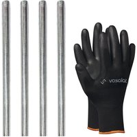 Vasalat - Gewindestange M12 1000mm verzinkt Set, Festigkeitsklasse 8.8 - Gewindestab mit Außengewinde din 976 - hochwertige Metallstange mit Gewinde von VASALAT