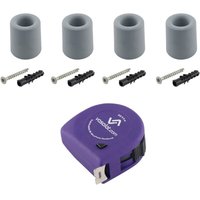 vasalat Gummistopper Boden & Wand 2in1 zum Schrauben ø 30mm, Höhe 30mm - Türstopper + Montagezubehör, Gummi grau - 4 Stück vasalat Gummistopper Boden & Wand 2in1 zum Schrauben ø 30mm, Höhe 30mm - Türstopper + Montagezubehör, Gummi grau - 4 Stück von VASALAT