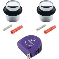 vasalat Türstopper Boden zum Schrauben ø 25mm, Höhe 30mm - runder Tür Stopper Boden mit Gummipuffer + Montagezubehör, Aluminium silber eloxiert - 2 vasalat Türstopper Boden zum Schrauben ø 25mm, Höhe 30mm - runder Tür Stopper Boden mit Gummipuffer + Montagezubehör, Aluminium silber eloxiert - 2 von VASALAT