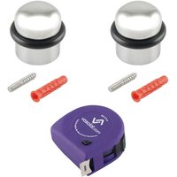 vasalat Türstopper Boden zum Schrauben ø 25mm, Höhe 30mm - runder Tür Stopper Boden mit Gummipuffer + Montagezubehör, Messing verchromt - 2 Stück vasalat Türstopper Boden zum Schrauben ø 25mm, Höhe 30mm - runder Tür Stopper Boden mit Gummipuffer + Montagezubehör, Messing verchromt - 2 Stück von VASALAT