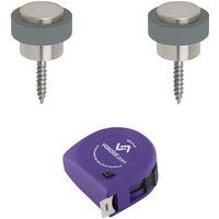 vasalat Türstopper Boden zum Schrauben ø 48mm, Höhe 38mm - runder Tür Stopper Boden mit Gummipuffer + Montagezubehör, Edelstahl matt - 2 Stück vasalat Türstopper Boden zum Schrauben ø 48mm, Höhe 38mm - runder Tür Stopper Boden mit Gummipuffer + Montagezubehör, Edelstahl matt - 2 Stück von VASALAT