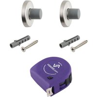 vasalat Türstopper Wand mit Dämpfer - Tür Stopper Wand mit Gummipuffer ø 20mm, Höhe 28mm, Türpuffer zum Schutz von Wand & Tür, Edelstahl matt - 2 vasalat Türstopper Wand mit Dämpfer - Tür Stopper Wand mit Gummipuffer ø 20mm, Höhe 28mm, Türpuffer zum Schutz von Wand & Tür, Edelstahl matt - 2 von VASALAT