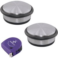 vasalat Türstopper schwer 1,3kg - Tür Stopper Boden mit Gummipuffer ø 95mm, Höhe 45mm, Türpuffer zum Schutz von Wand & Tür, Edelstahl geschliffen - 2 vasalat Türstopper schwer 1,3kg - Tür Stopper Boden mit Gummipuffer ø 95mm, Höhe 45mm, Türpuffer zum Schutz von Wand & Tür, Edelstahl geschliffen - 2 von VASALAT