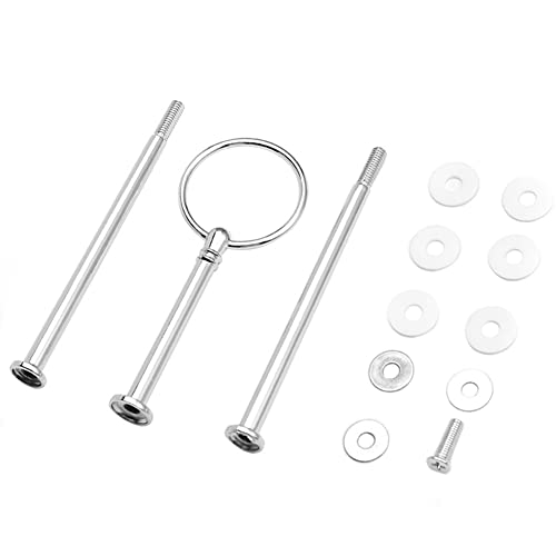 3 Etagen Metall Kuchen Obst Teller Ständer Halter Mitte Griff Beschläge Runde Hardware Rod Halter Snack Tray Ersatzteile Organizer für Party DIY Werkzeug Silber von VASANA