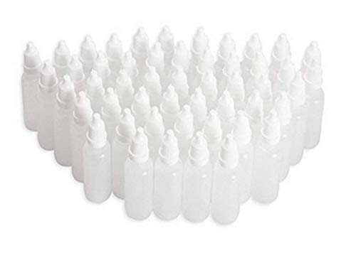 50 Stück 15 ml leere Kunststoff-Nachfüllflaschen für Augentropfen Quetschfläschchen Probeverpackung Aufbewahrungshalter mit Schraubverschluss und Reduzierstück von VASANA