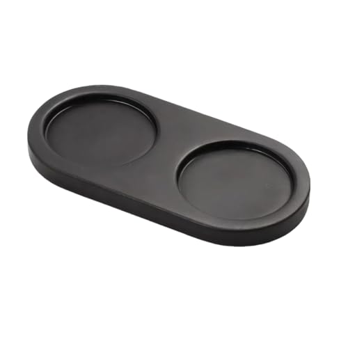 Salz- und Pfeffermühlen-Tablett aus Akazienholz, 5,8 cm Innendurchmesser, schwarz, Pfeffermühlenhalter, Esstischschutz, Küchenaufbewahrungshalter von VASANA