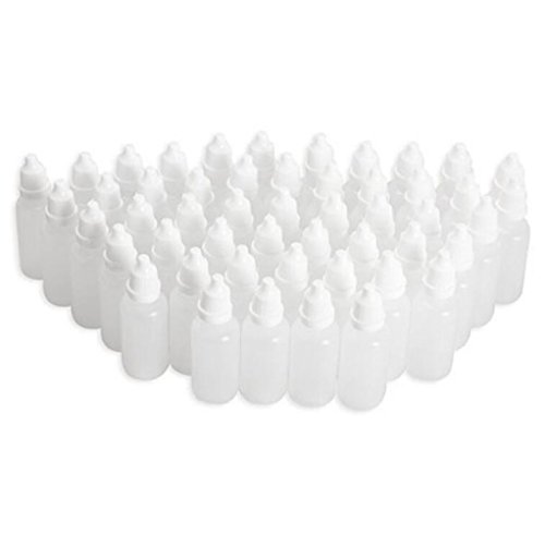 VASANA Leere Ldpe Tropfflaschen aus weichem Kunststoff, mit Schraubverschluss und Stopfen für ätherische Öle, Proben, Flüssigkeiten, Reagenzen, Kosmetik-Labor-Tropfen, 50 Stück von VASANA