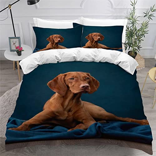 Bettwäsche 155x220 Ungarischer Vizsla Bettbezug 3D Druck flauschig Hypoallergen Bettwäsche-Set 3Teilig Teenager Jungen Mädchen Mikrofaser Hund Tier Blau Betten Set Bettwäsche 155x220 Ungarischer Vizsla Bettbezug 3D Druck flauschig Hypoallergen Bettwäsche-Set 3Teilig Teenager Jungen Mädchen Mikrofaser Hund Tier Blau Betten Set von VASENA
