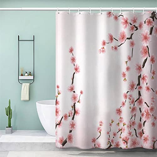VASENA 3D Duschvorhang 200x200 Wasserdicht mit Gewicht Saum Badewanne Vorhang Japanisches Rosa Blumen Duschvorhang mit 12 Hooks Duschvorhänge für Badezimmer VASENA 3D Duschvorhang 200x200 Wasserdicht mit Gewicht Saum Badewanne Vorhang Japanisches Rosa Blumen Duschvorhang mit 12 Hooks Duschvorhänge für Badezimmer von VASENA