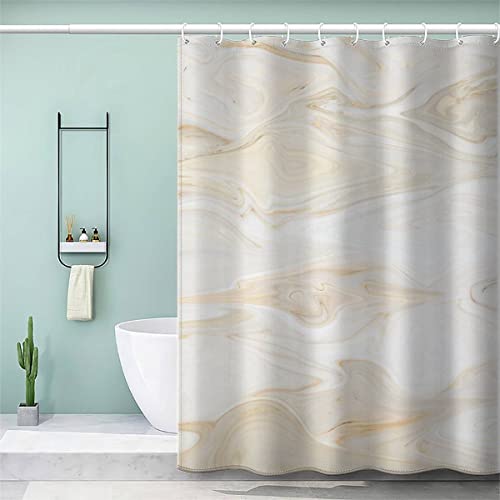 VASENA 3D Duschvorhang 200x200 Wasserdicht mit Gewicht Saum Badewanne Vorhang Marmor Abstrakte Kunst Duschvorhang mit 12 Hooks Duschvorhänge für Badezimmer von VASENA