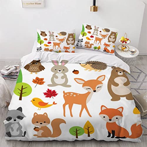 VASENA Bettwäsche Hirsch Hase Igel Bettwäsche 135x200 Kinder Bär Fuchs Eule Bettbezug Set Weich Microfaser Kinderbettwäsche 3 Teilig Mit ReißVerschluss Mit 2 Kissenbezug 80x80 cm VASENA Bettwäsche Hirsch Hase Igel Bettwäsche 135x200 Kinder Bär Fuchs Eule Bettbezug Set Weich Microfaser Kinderbettwäsche 3 Teilig Mit ReißVerschluss Mit 2 Kissenbezug 80x80 cm von VASENA