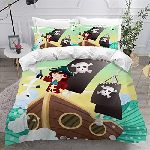 VASENA Bettwäsche Piratenschiff Bettwäsche 135x200 Kinder Meer Blau Bettbezug Set Weich Microfaser Kinderbettwäsche 3 Teilig Mit ReißVerschluss Mit 2 Kissenbezug 80x80 cm VASENA Bettwäsche Piratenschiff Bettwäsche 135x200 Kinder Meer Blau Bettbezug Set Weich Microfaser Kinderbettwäsche 3 Teilig Mit ReißVerschluss Mit 2 Kissenbezug 80x80 cm von VASENA