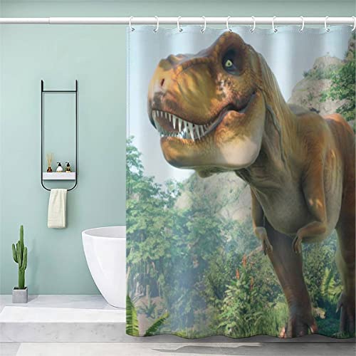 VASENA Duschvorhang 180x180 Erwachsene Duschvorhang Dinosaurier 3D Motiv Schwer Stoff Polyester Badvorhang Waldtiere Duschvorhang Waschbar Anti Schimmel VASENA Duschvorhang 180x180 Erwachsene Duschvorhang Dinosaurier 3D Motiv Schwer Stoff Polyester Badvorhang Waldtiere Duschvorhang Waschbar Anti Schimmel von VASENA