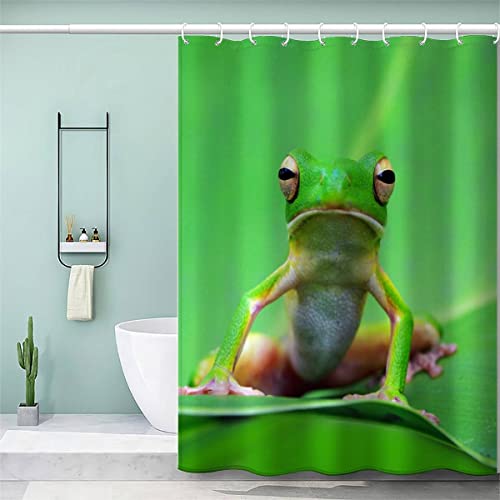 VASENA Duschvorhang Frosch Antischimmel Wasserdicht Duschvorhang 120x180 Kinder Jungen Mädchen Grüne Blätter Duschvorhang Polyester Textil mit 12 Hooks VASENA Duschvorhang Frosch Antischimmel Wasserdicht Duschvorhang 120x180 Kinder Jungen Mädchen Grüne Blätter Duschvorhang Polyester Textil mit 12 Hooks von VASENA