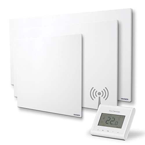 VASNER Citara M RX Infrarotheizung mit Funksystem – Heizung mit Funk Thermostat 300-1100 Watt, Funkheizung Metall weiß, 5 J. Garantie, deutscher Hersteller (700 Watt + Thermostat-Sender) von VASNER