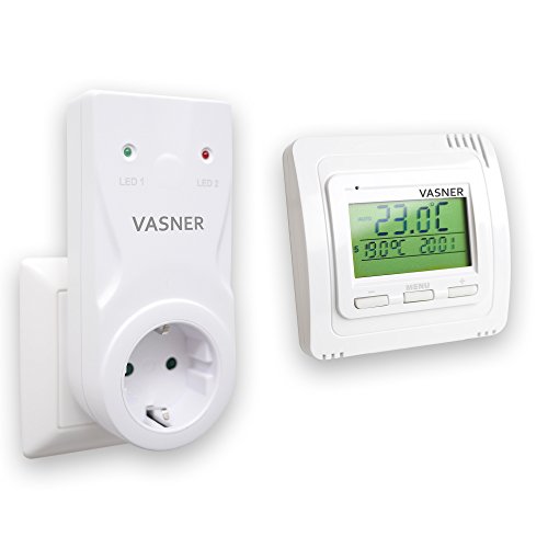VASNER Funk Thermostat Set VFTB-AS Steckdose für Infrarotheizung digital bis 9 Empfänger programmierbar von VASNER