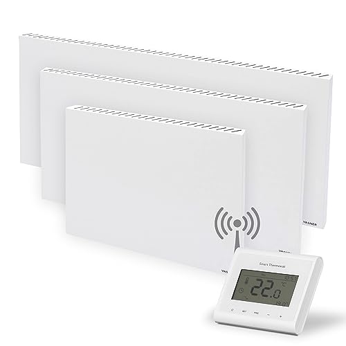 VASNER Konvi RX Funk Hybridheizung Elektroheizung weiß – Hybrid Infrarotheizung mit Funksystem, 600 – 1200 Watt, Infrarot + Konvektion, Funkheizung, 3 J. Garantie (600 Watt + Thermostat-Sender) von VASNER