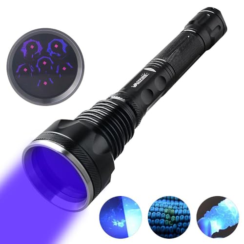 VASTFIRE 395NM Schwarzlicht Taschenlampe 60W USB wiederaufladbare Taschenlampe UV Lampe Haustier Urin Detector Super strahlend robust und wasserdicht für Harz Härten, Bernstein, Mineralien von VASTFIRE