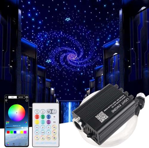 VASTFIRE Twinkle LED Fiber Optic Starlight für Auto, 1000pcs*0.5mm*3m mit App/RF Fernbedienung LED Fiber Optic Star Deckenleuchte Kit Musik Modus von VASTFIRE