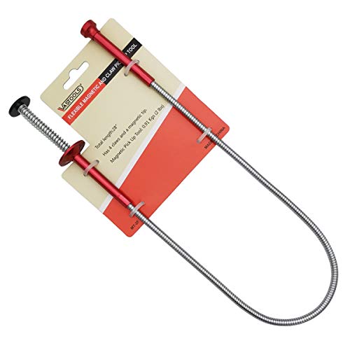 VASTOOLS Flexibler Krallengreifer mit Magnetstab /71cm, 2-in-1 Biegsam Magnetheber, 4-Finger Greifer, Rostfreier Flexibler und Steif Schaft von VASTOOLS