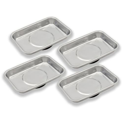 VASTOOLS Magnetschale Werkzeugablage 4-tlg,Satz 95x65mm,Edelstahl Magnetschalen, Halten von Schrauben, Bohrer und Nägel, Hochleistungsmagnet, Verdicktes Magnetische schale von VASTOOLS