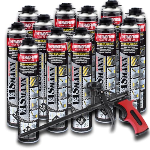 Sprühdämmung VASmann 24x890ml = 60m2 Fugenlose Isolierung und Dämmung mit Polyurethan Schläuche Decke Dach Wand Camper Innen und Außen von VASmann
