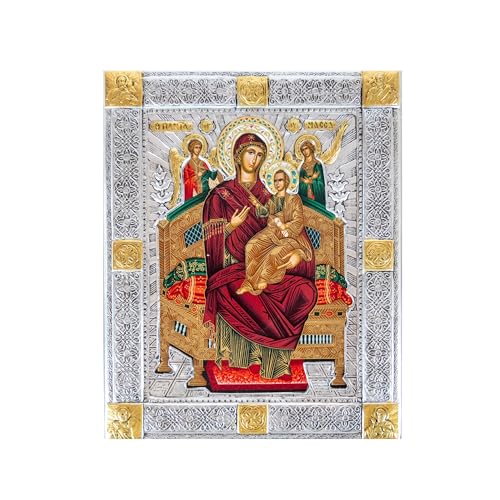 VATOPEDI MONASTERY Panagia Pantanassa Symbol der Hoffnung aus dem 17. Jahrhundert handgefertigte Ikone auf Leinwand vom Berg Athos (19 x 15 cm) von VATOPEDI MONASTERY