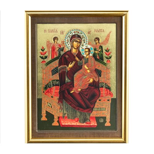 VATOPEDI MONASTERY MOUNT ATHOS Panagia Pantanassa Nachbildung der wundertätigen Ikone aus dem 17. Jahrhundert vom Berg Athos (33 x 26 cm) von VATOPEDI MONASTERY