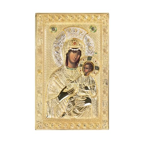 VATOPEDI MONASTERY Mutter Gottes Vimatarissa Symbol des Glaubens Nachbildung der wundertätigen Ikone vom Berg Athos – rund (20 x 13 cm) von VATOPEDI MONASTERY
